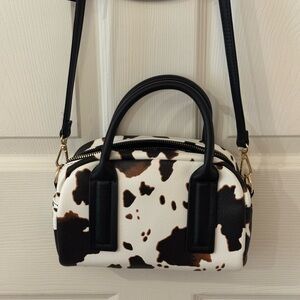 Stylish Black and White Cow Print Women's Bag